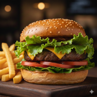 Hamburguesa de Arrachera con papas